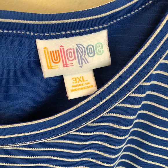 Sold 🦋 blue striped Amelia dress knit size 3X - Picture 3 of 5